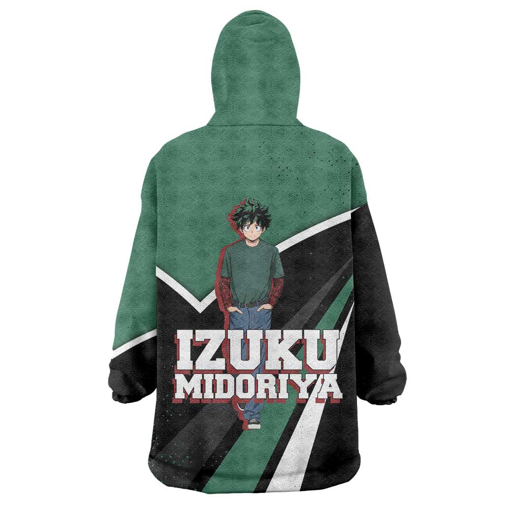 Izuku Midoriya My Hero Academia Wearable Blanket Hoodie Anime Grunge Splatter Graphic Style