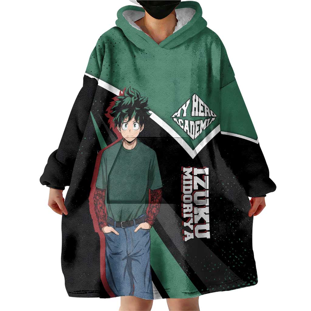 Izuku Midoriya My Hero Academia Wearable Blanket Hoodie Anime Grunge Splatter Graphic Style