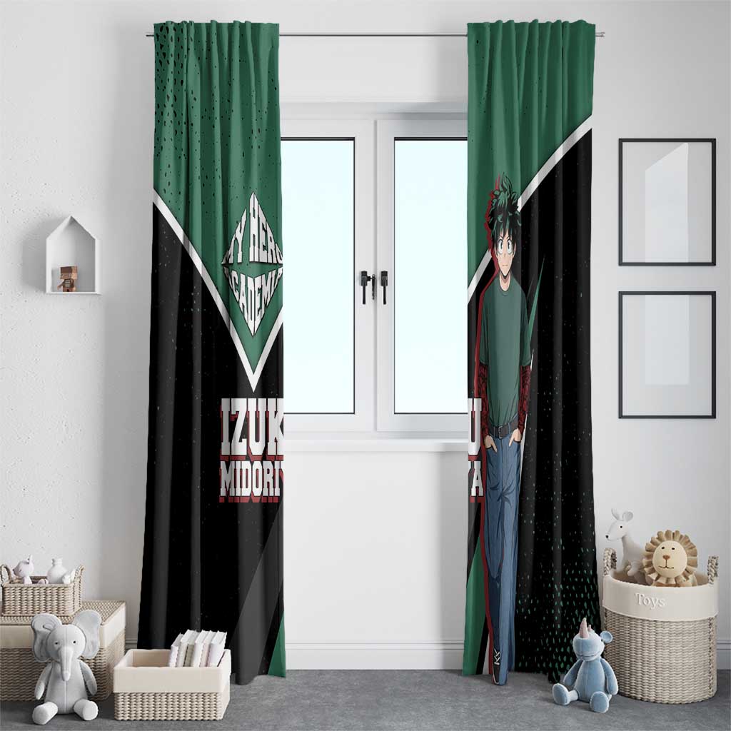 Izuku Midoriya My Hero Academia Window Curtain Anime Grunge Splatter Graphic Style
