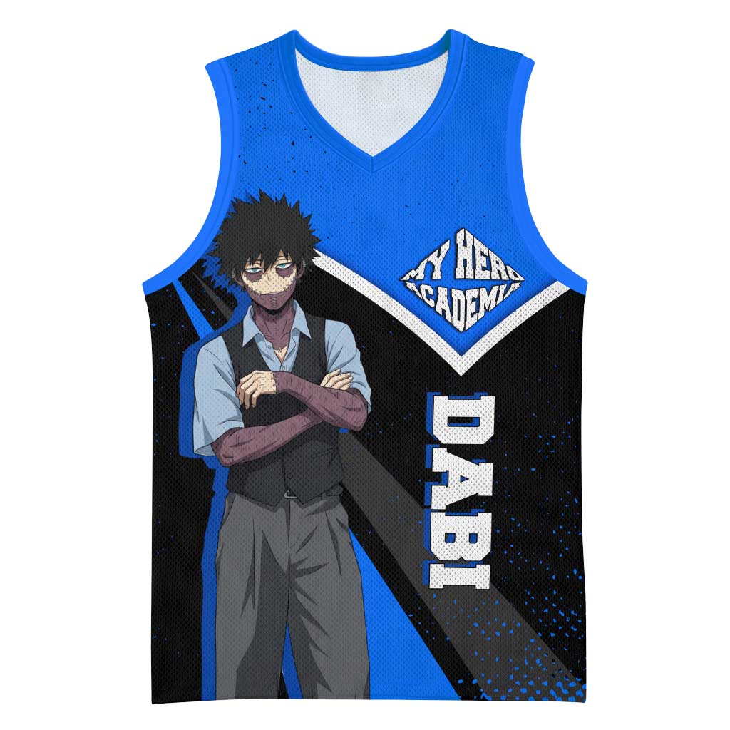 Dabi My Hero Academia Basketball Jersey Anime Grunge Splatter Graphic Style