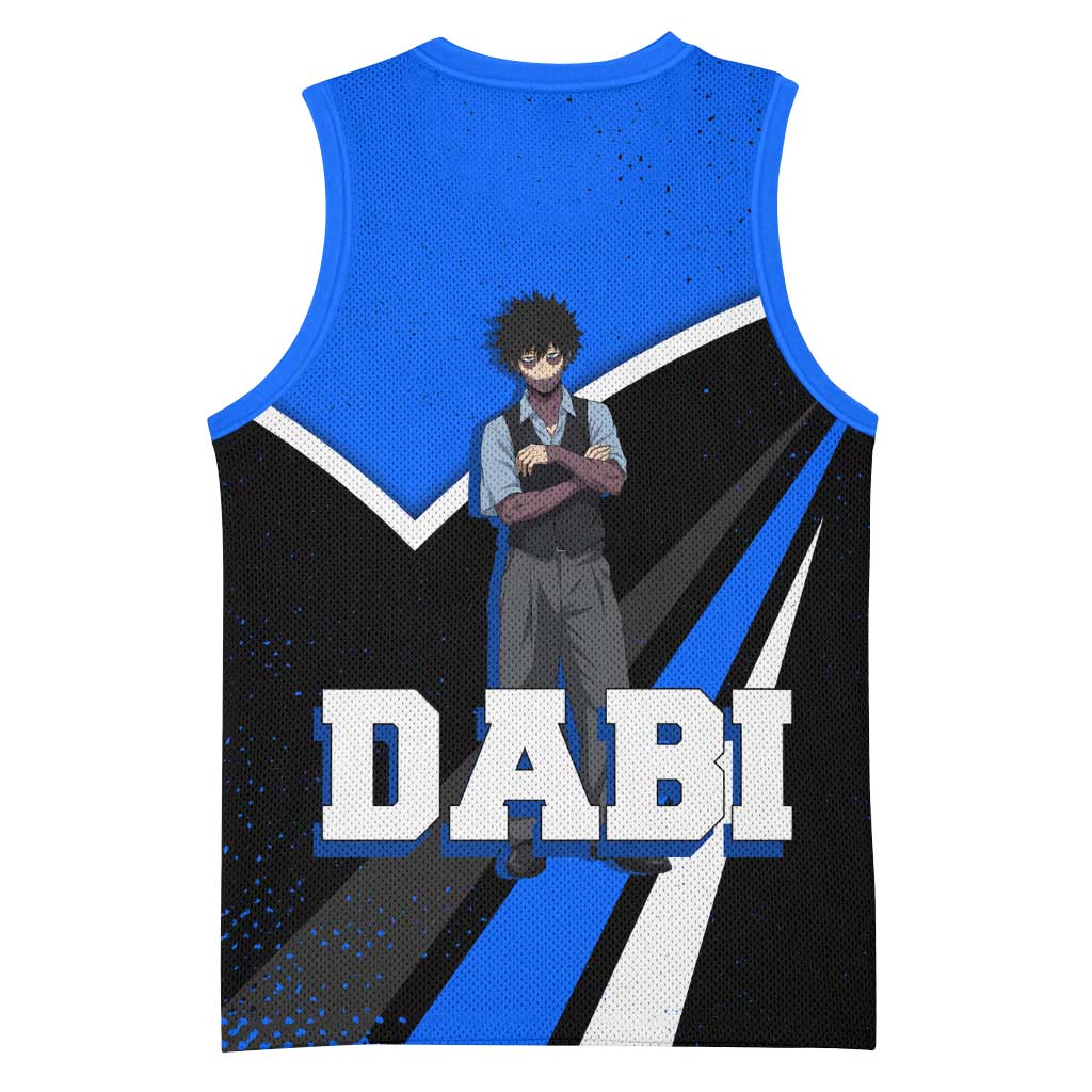 Dabi My Hero Academia Basketball Jersey Anime Grunge Splatter Graphic Style