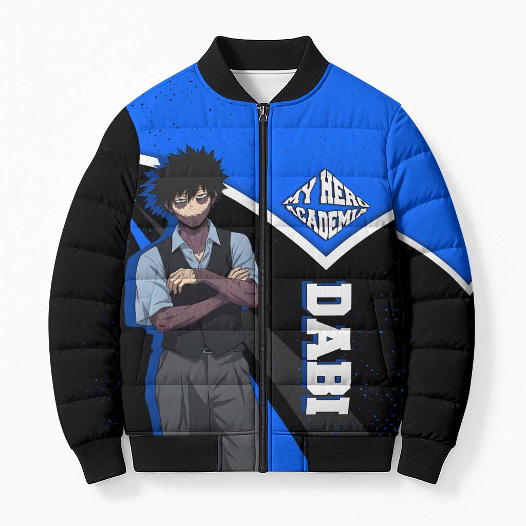 Dabi My Hero Academia Bomber Puffer Jacket Anime Grunge Splatter Graphic Style