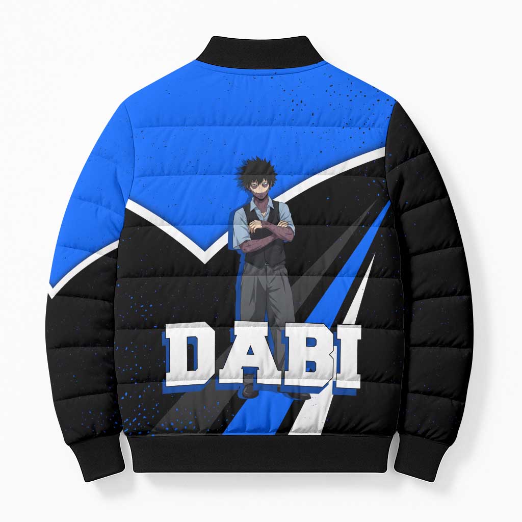 Dabi My Hero Academia Bomber Puffer Jacket Anime Grunge Splatter Graphic Style