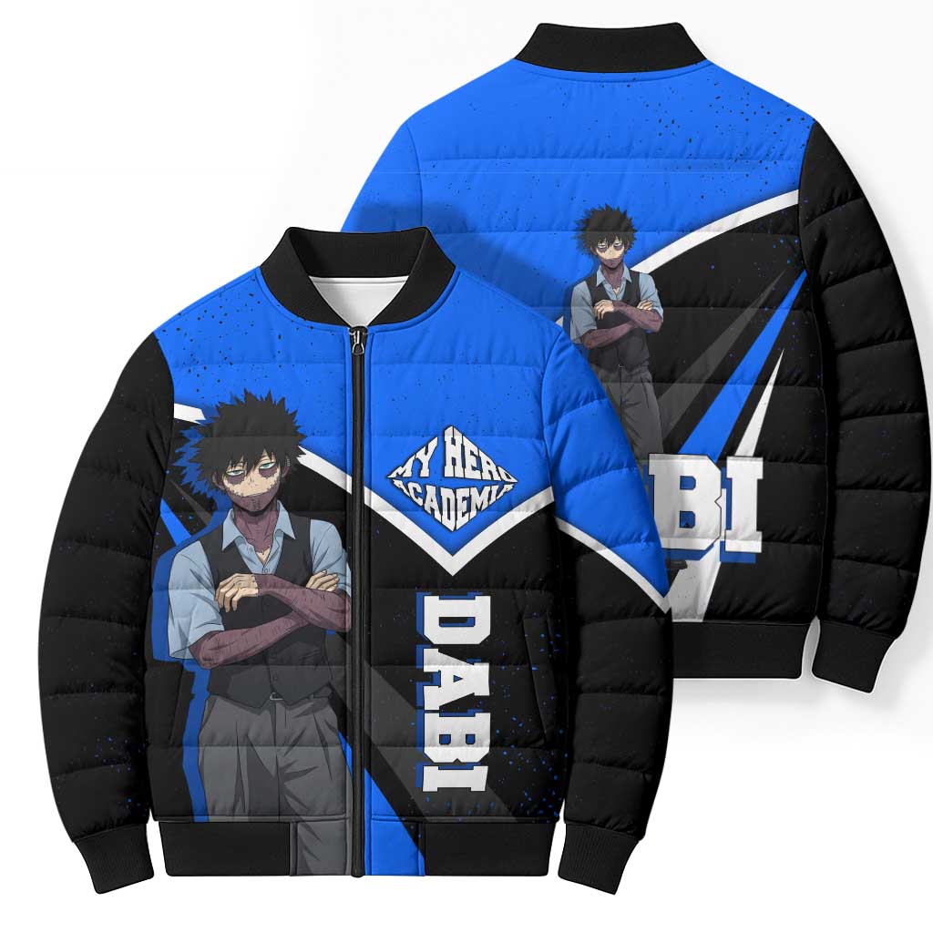 Dabi My Hero Academia Bomber Puffer Jacket Anime Grunge Splatter Graphic Style