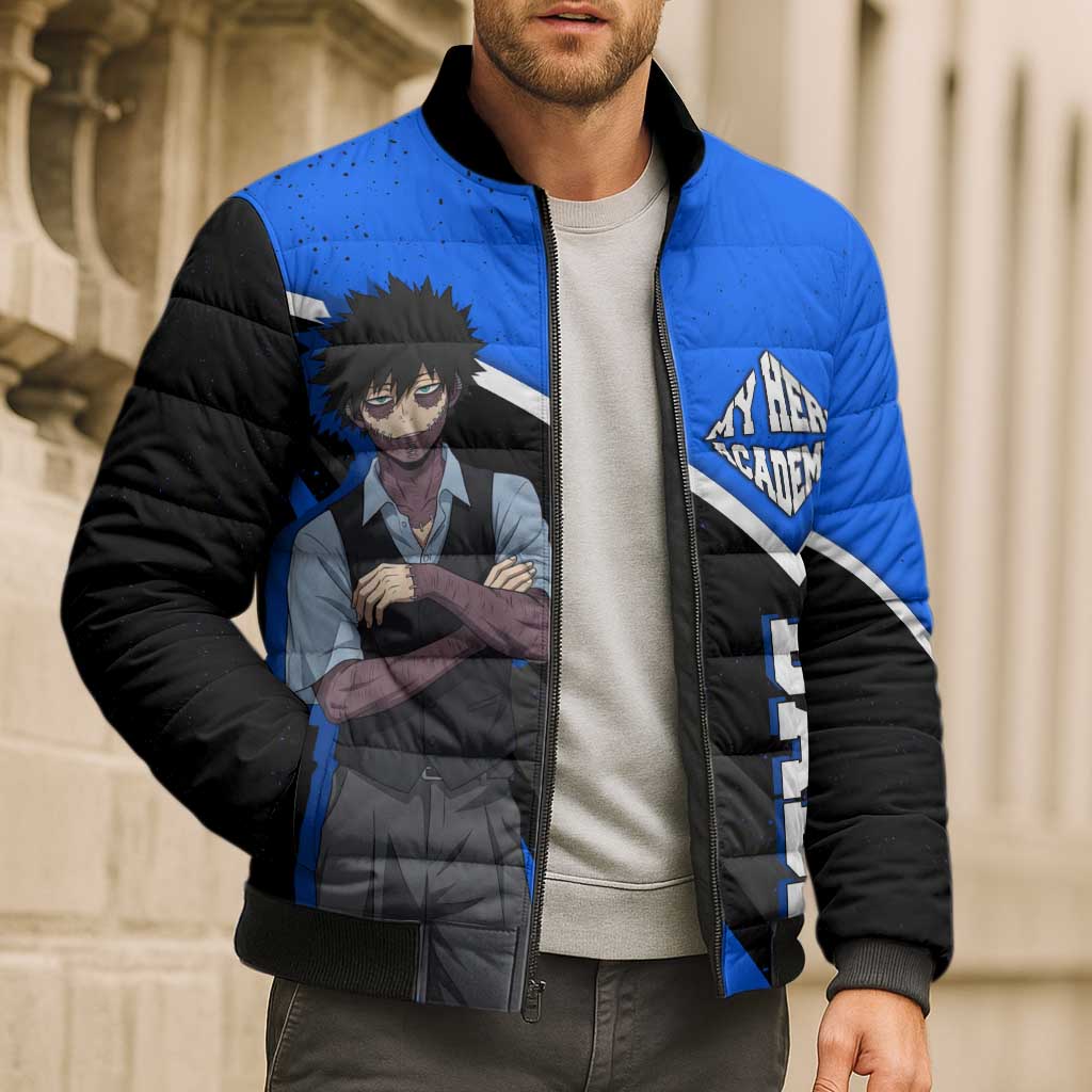 Dabi My Hero Academia Bomber Puffer Jacket Anime Grunge Splatter Graphic Style