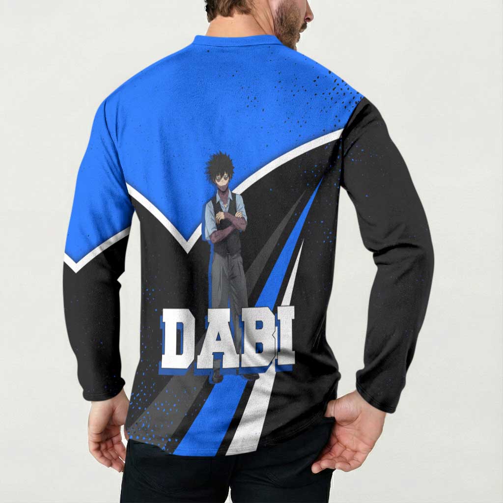 Dabi My Hero Academia Button Sweatshirt Anime Grunge Splatter Graphic Style