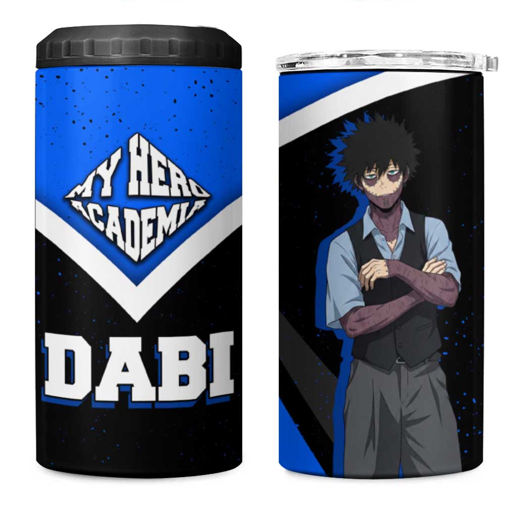Dabi My Hero Academia 4 in 1 Can Cooler Tumbler Anime Grunge Splatter Graphic Style