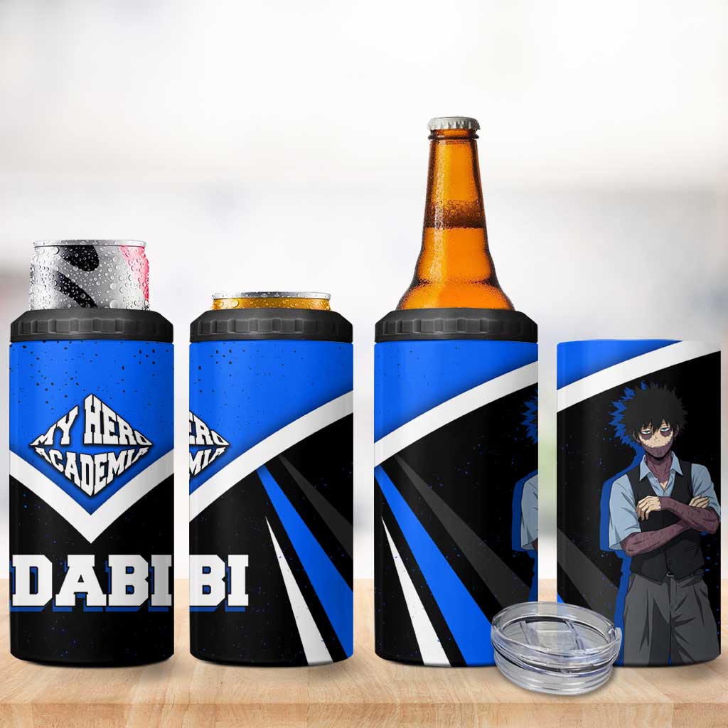 Dabi My Hero Academia 4 in 1 Can Cooler Tumbler Anime Grunge Splatter Graphic Style