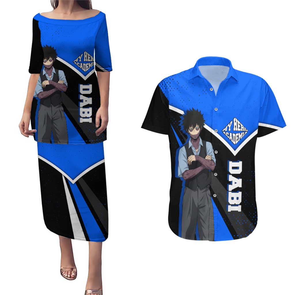 Dabi My Hero Academia Couples Matching Puletasi and Hawaiian Shirt Anime Grunge Splatter Graphic Style