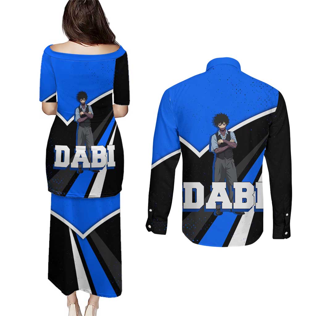 Dabi My Hero Academia Couples Matching Puletasi and Long Sleeve Button Shirt Anime Grunge Splatter Graphic Style