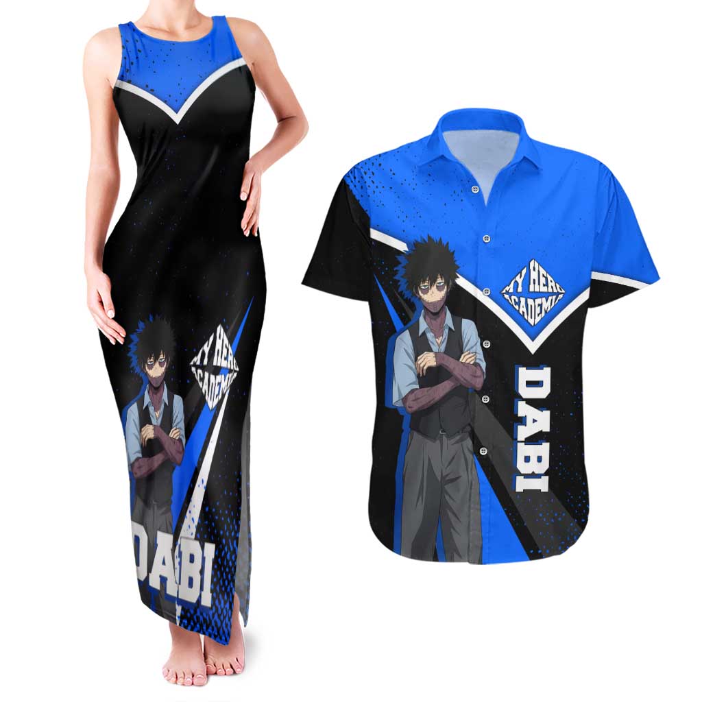 Dabi My Hero Academia Couples Matching Tank Maxi Dress and Hawaiian Shirt Anime Grunge Splatter Graphic Style
