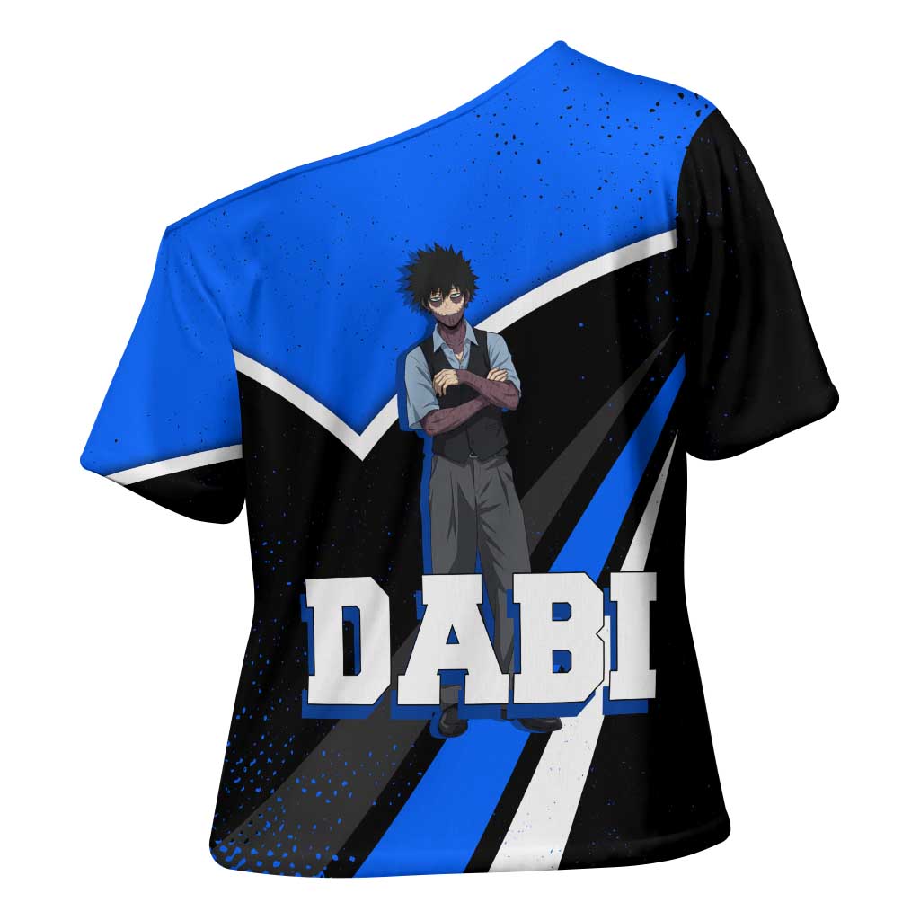 Dabi My Hero Academia Cross Shoulder Shirt Anime Grunge Splatter Graphic Style