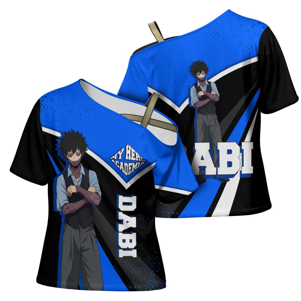 Dabi My Hero Academia Cross Shoulder Shirt Anime Grunge Splatter Graphic Style