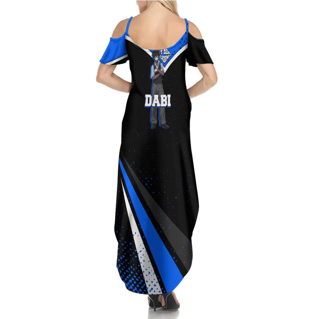 Dabi My Hero Academia Family Matching Summer Maxi Dress and Hawaiian Shirt Anime Grunge Splatter Graphic Style