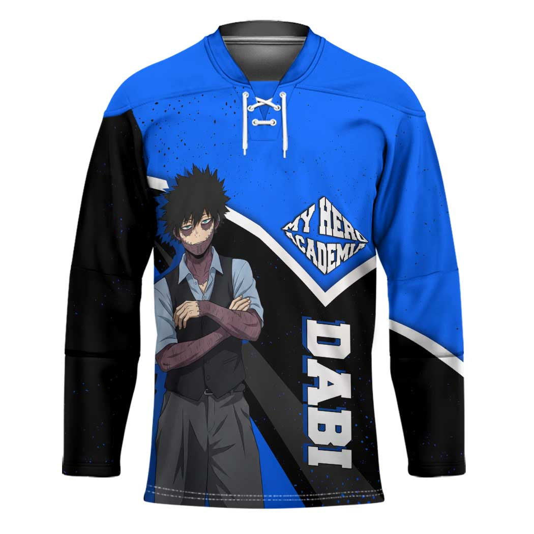 Dabi My Hero Academia Hockey Jersey Anime Grunge Splatter Graphic Style