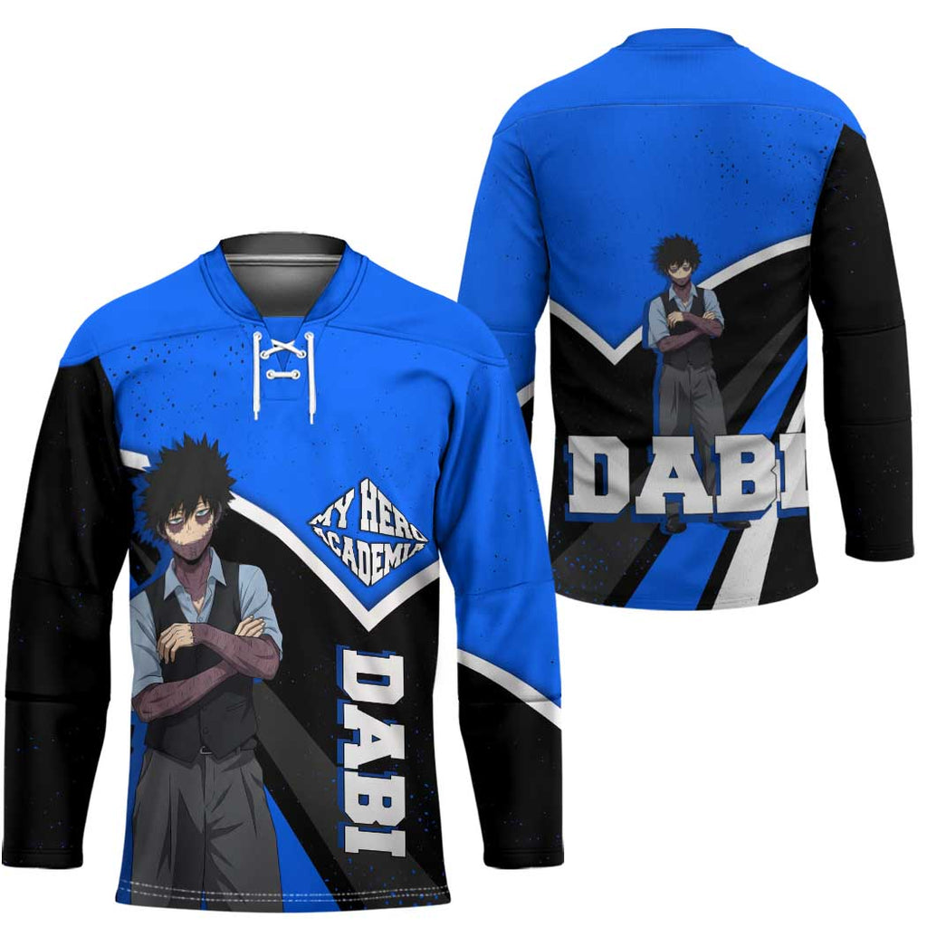 Dabi My Hero Academia Hockey Jersey Anime Grunge Splatter Graphic Style