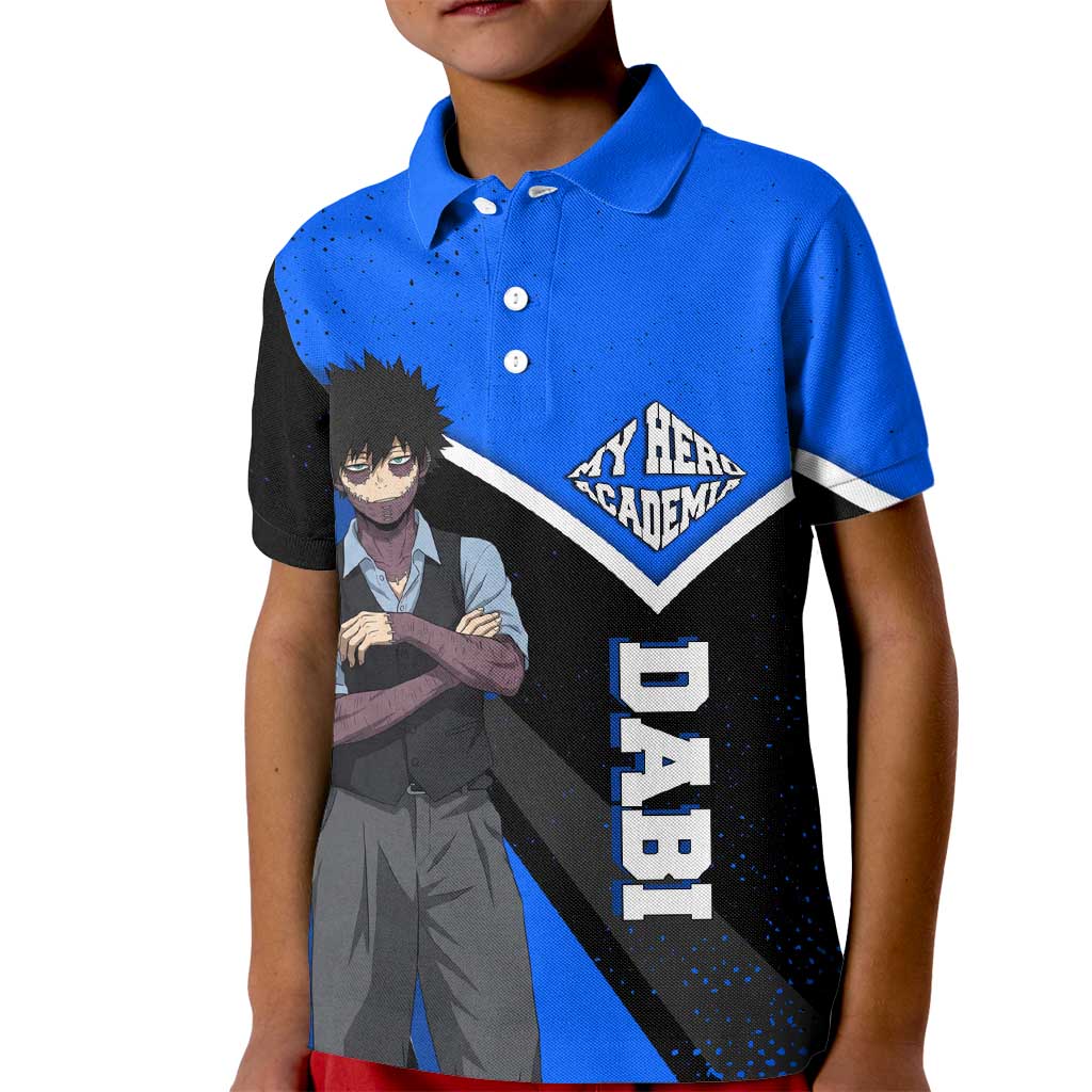 Dabi My Hero Academia Kid Polo Shirt Anime Grunge Splatter Graphic Style