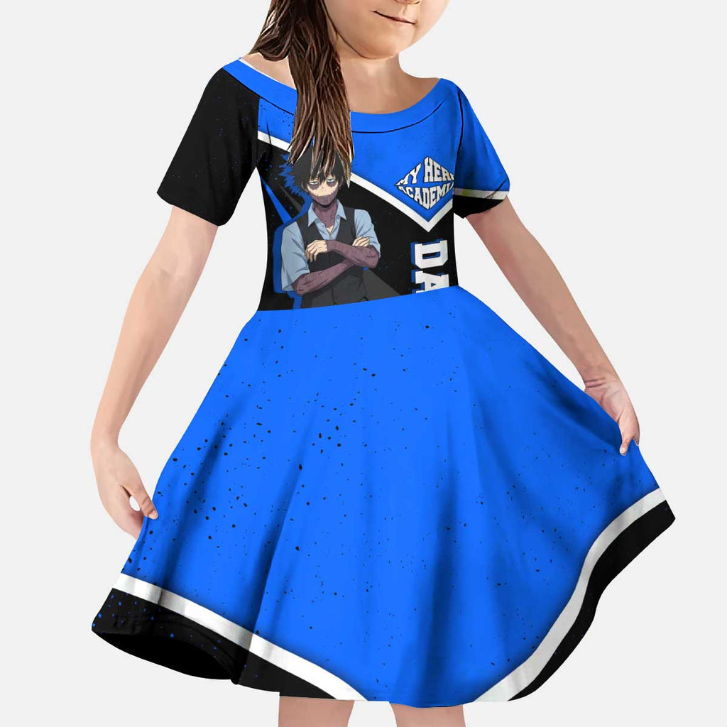 Dabi My Hero Academia Kid Short Sleeve Dress Anime Grunge Splatter Graphic Style