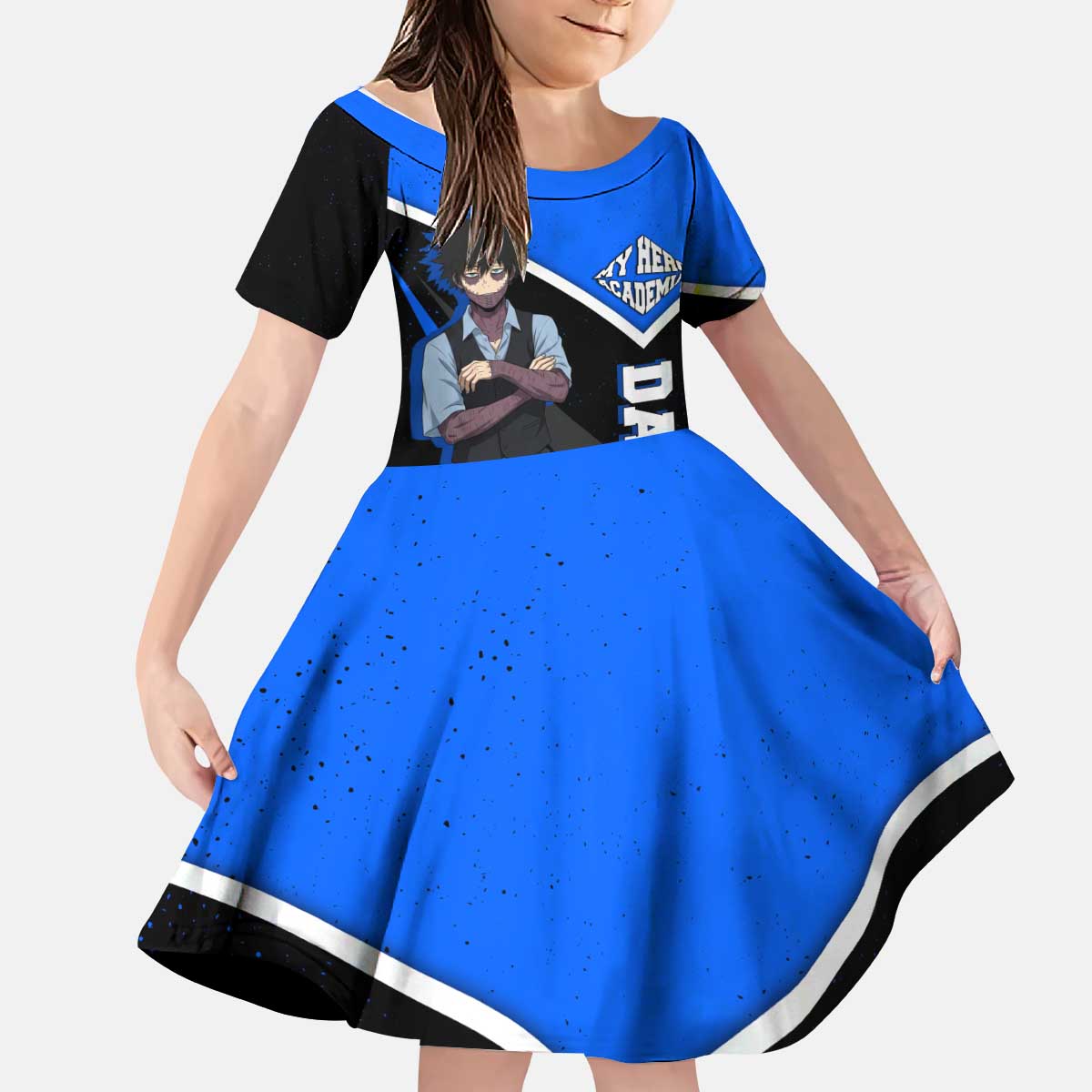 Dabi My Hero Academia Kid Short Sleeve Dress Anime Grunge Splatter Graphic Style