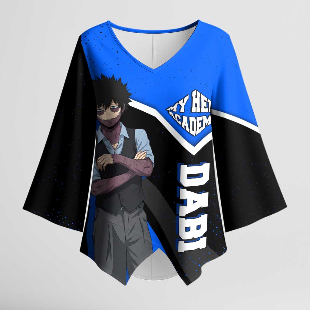 Dabi My Hero Academia Kimono Sleeve Blouse Anime Grunge Splatter Graphic Style