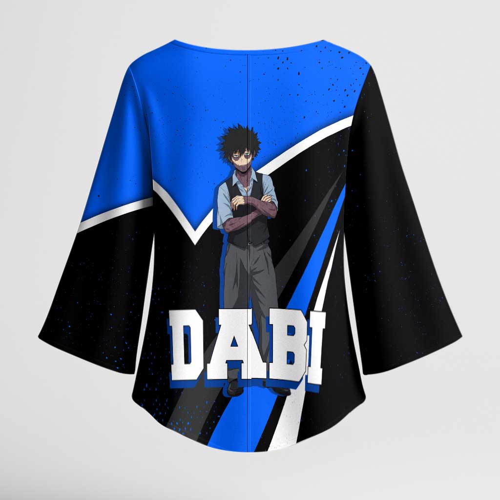 Dabi My Hero Academia Kimono Sleeve Blouse Anime Grunge Splatter Graphic Style