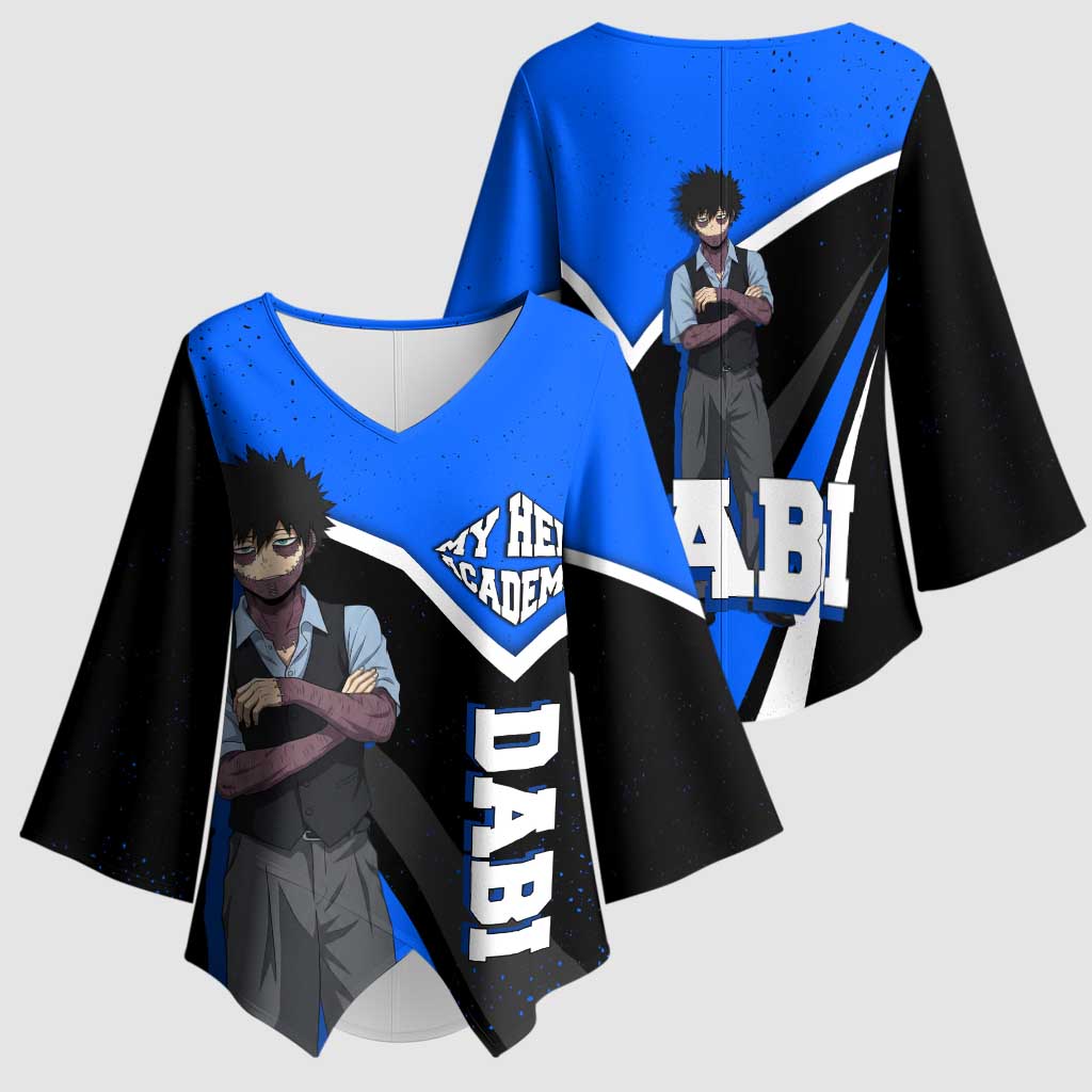 Dabi My Hero Academia Kimono Sleeve Blouse Anime Grunge Splatter Graphic Style