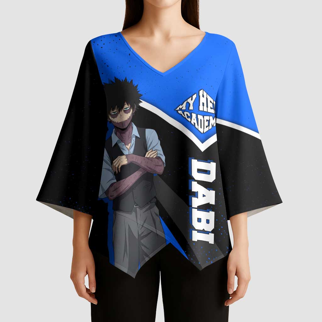Dabi My Hero Academia Kimono Sleeve Blouse Anime Grunge Splatter Graphic Style