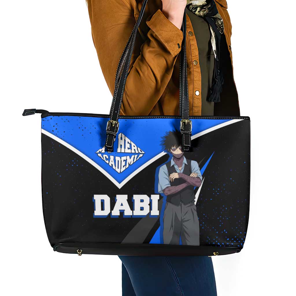 Dabi My Hero Academia Leather Tote Bag Anime Grunge Splatter Graphic Style