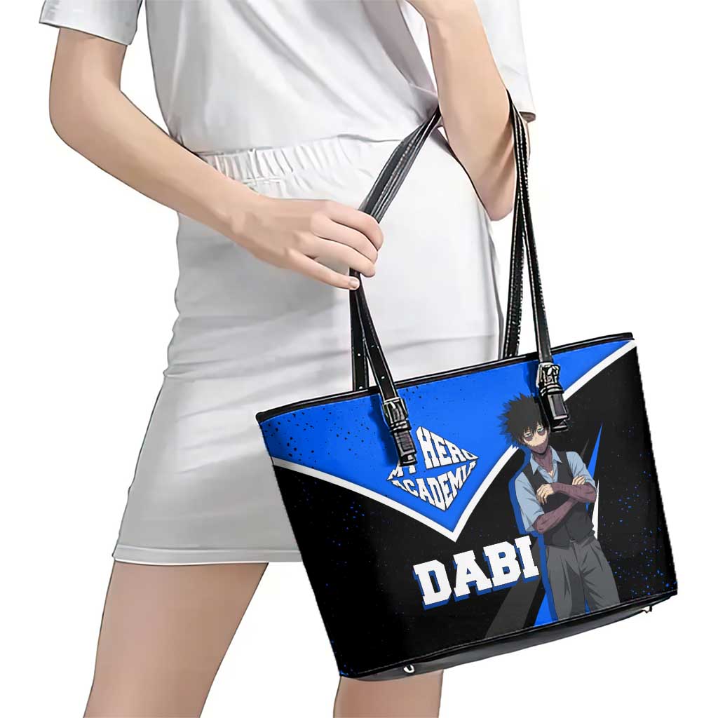 Dabi My Hero Academia Leather Tote Bag Anime Grunge Splatter Graphic Style
