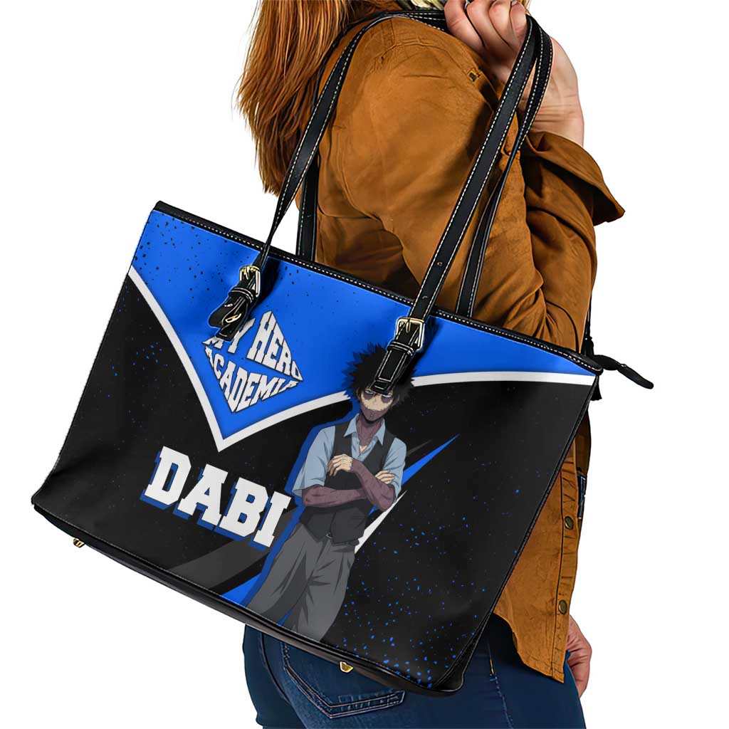 Dabi My Hero Academia Leather Tote Bag Anime Grunge Splatter Graphic Style