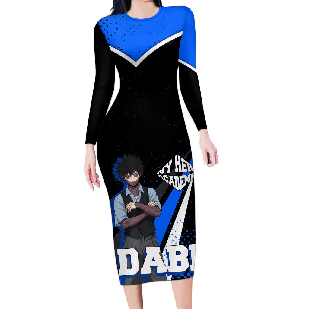 Dabi My Hero Academia Long Sleeve Bodycon Dress Anime Grunge Splatter Graphic Style