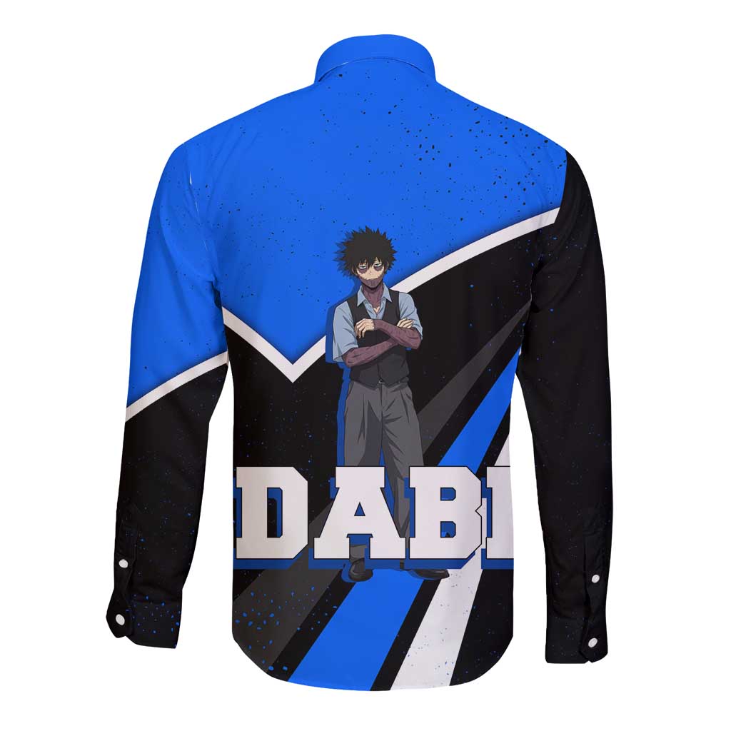 Dabi My Hero Academia Long Sleeve Button Shirt Anime Grunge Splatter Graphic Style