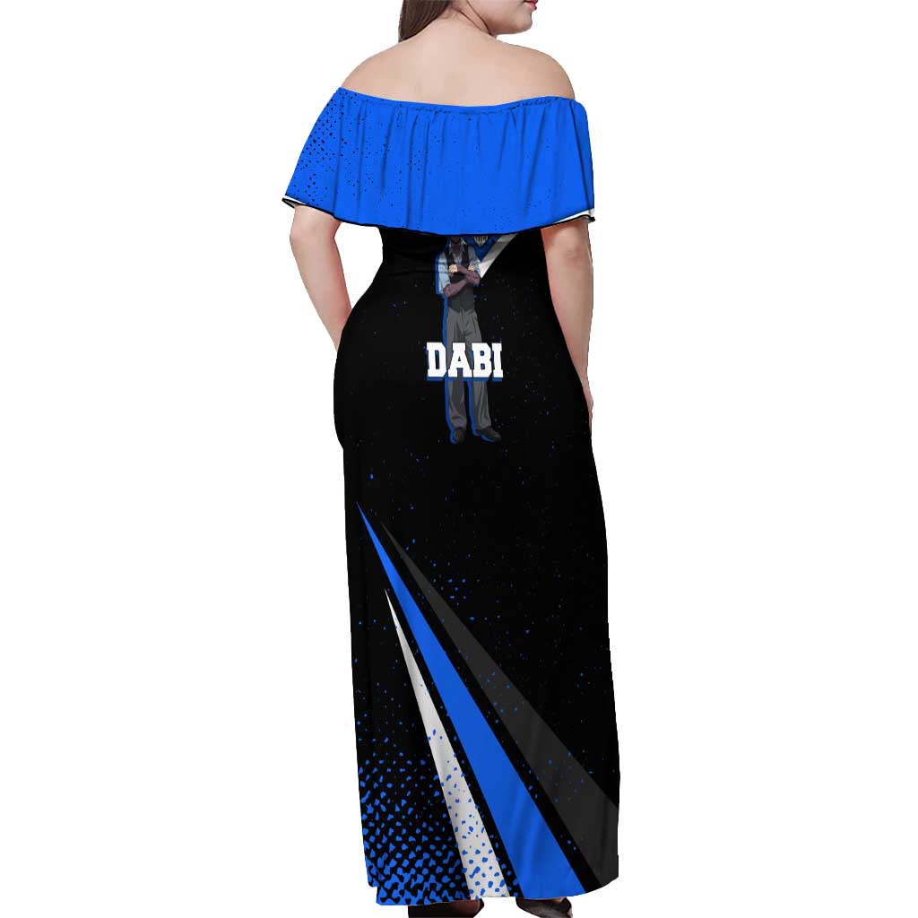 Dabi My Hero Academia Off Shoulder Maxi Dress Anime Grunge Splatter Graphic Style