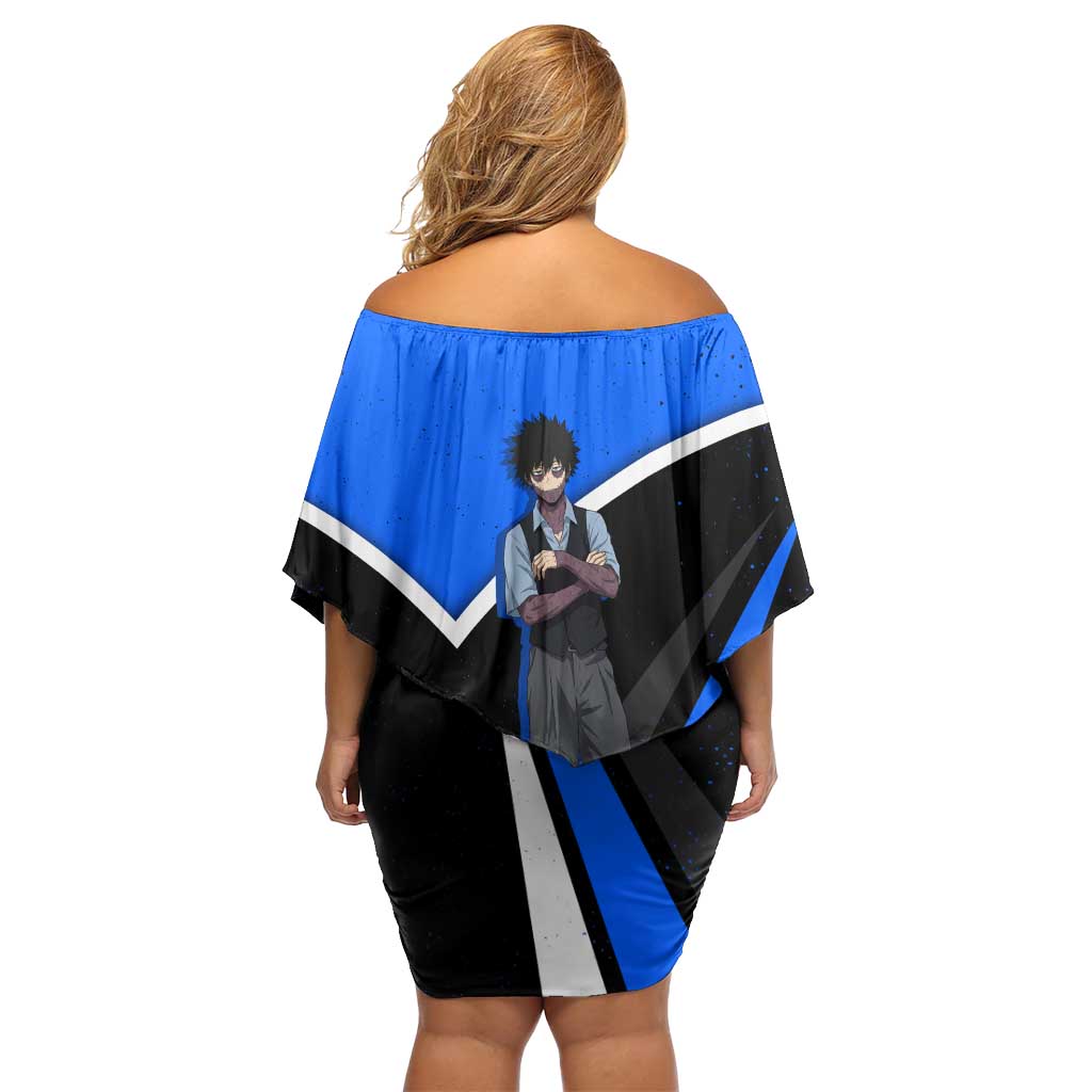 Dabi My Hero Academia Off Shoulder Short Dress Anime Grunge Splatter Graphic Style