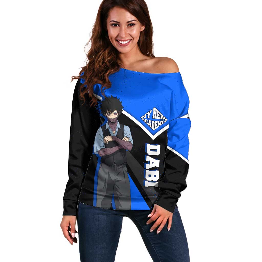 Dabi My Hero Academia Off Shoulder Sweater Anime Grunge Splatter Graphic Style