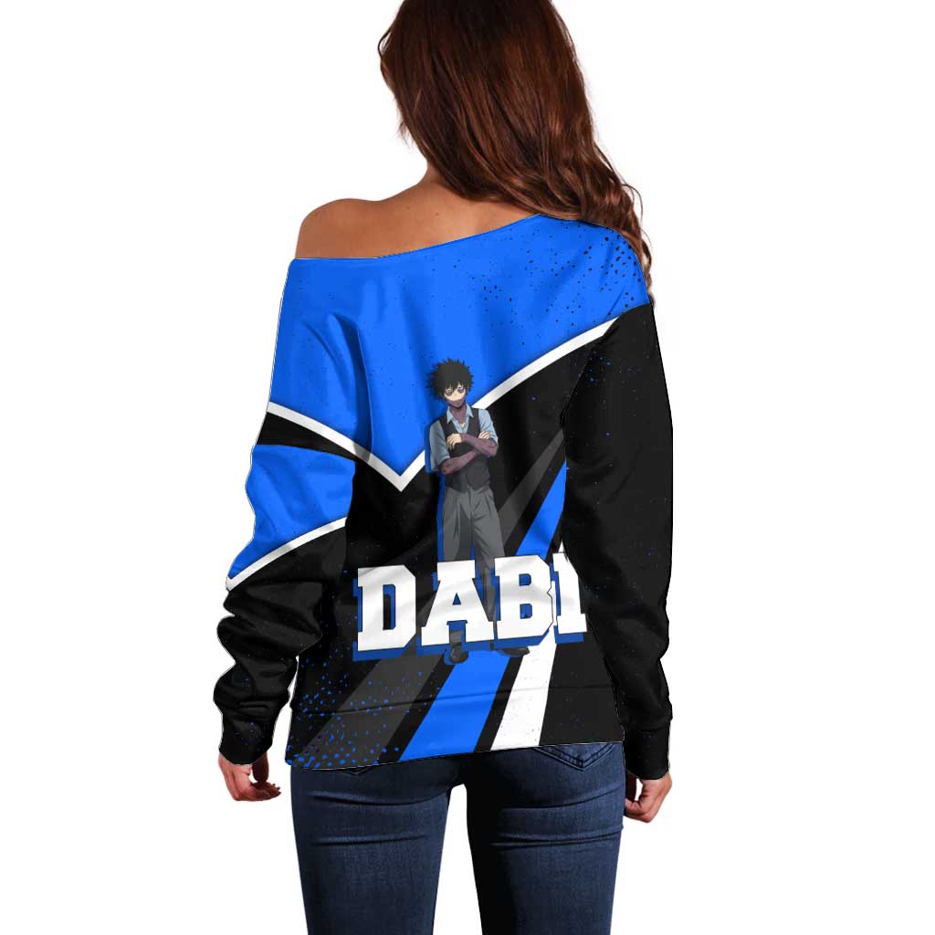 Dabi My Hero Academia Off Shoulder Sweater Anime Grunge Splatter Graphic Style