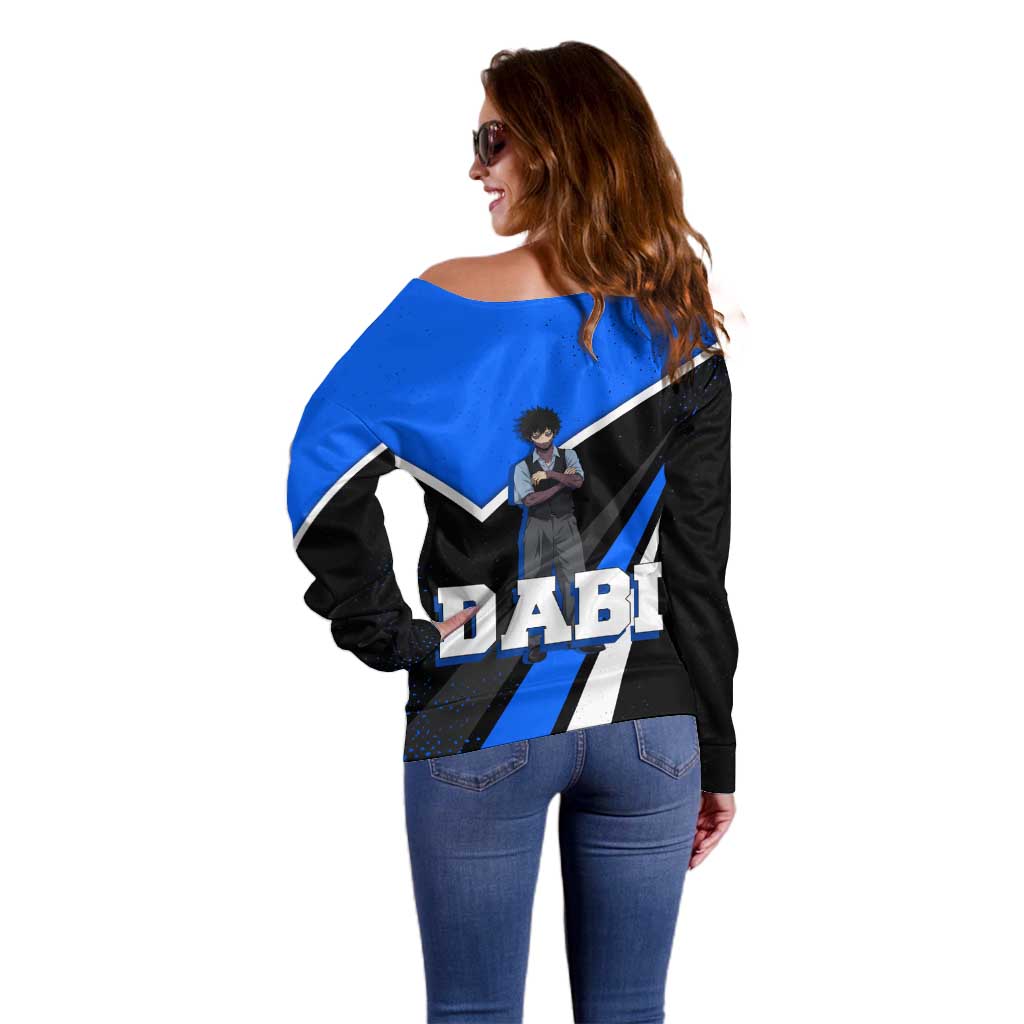 Dabi My Hero Academia Off Shoulder Sweater Anime Grunge Splatter Graphic Style