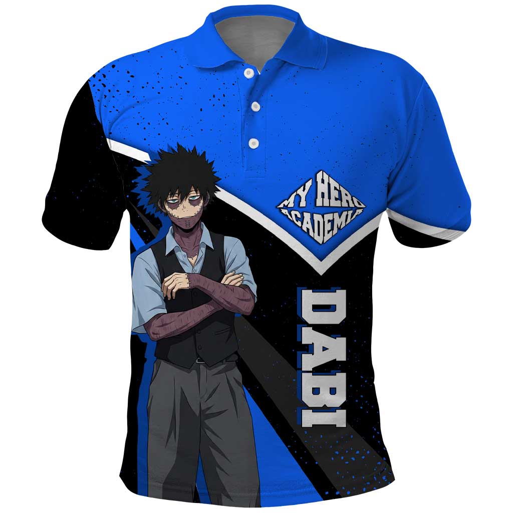 Dabi My Hero Academia Polo Shirt Anime Grunge Splatter Graphic Style