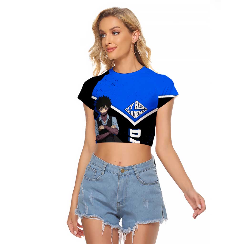 Dabi My Hero Academia Raglan Cropped T Shirt Anime Grunge Splatter Graphic Style