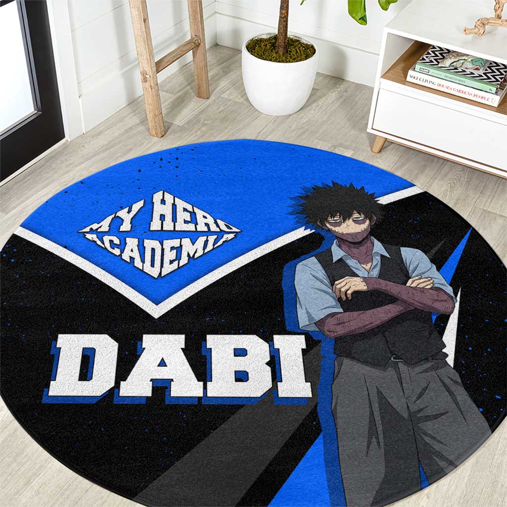 Dabi My Hero Academia Round Carpet Anime Grunge Splatter Graphic Style