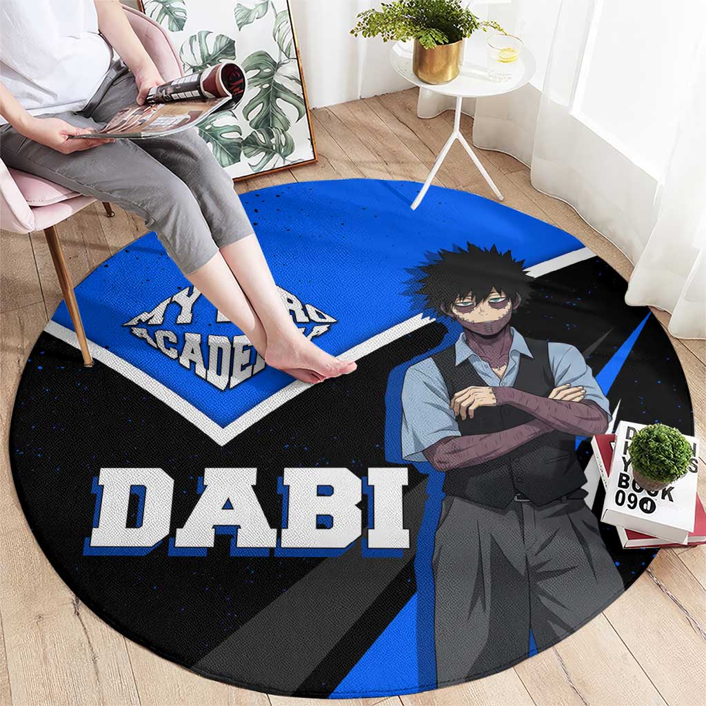 Dabi My Hero Academia Round Carpet Anime Grunge Splatter Graphic Style