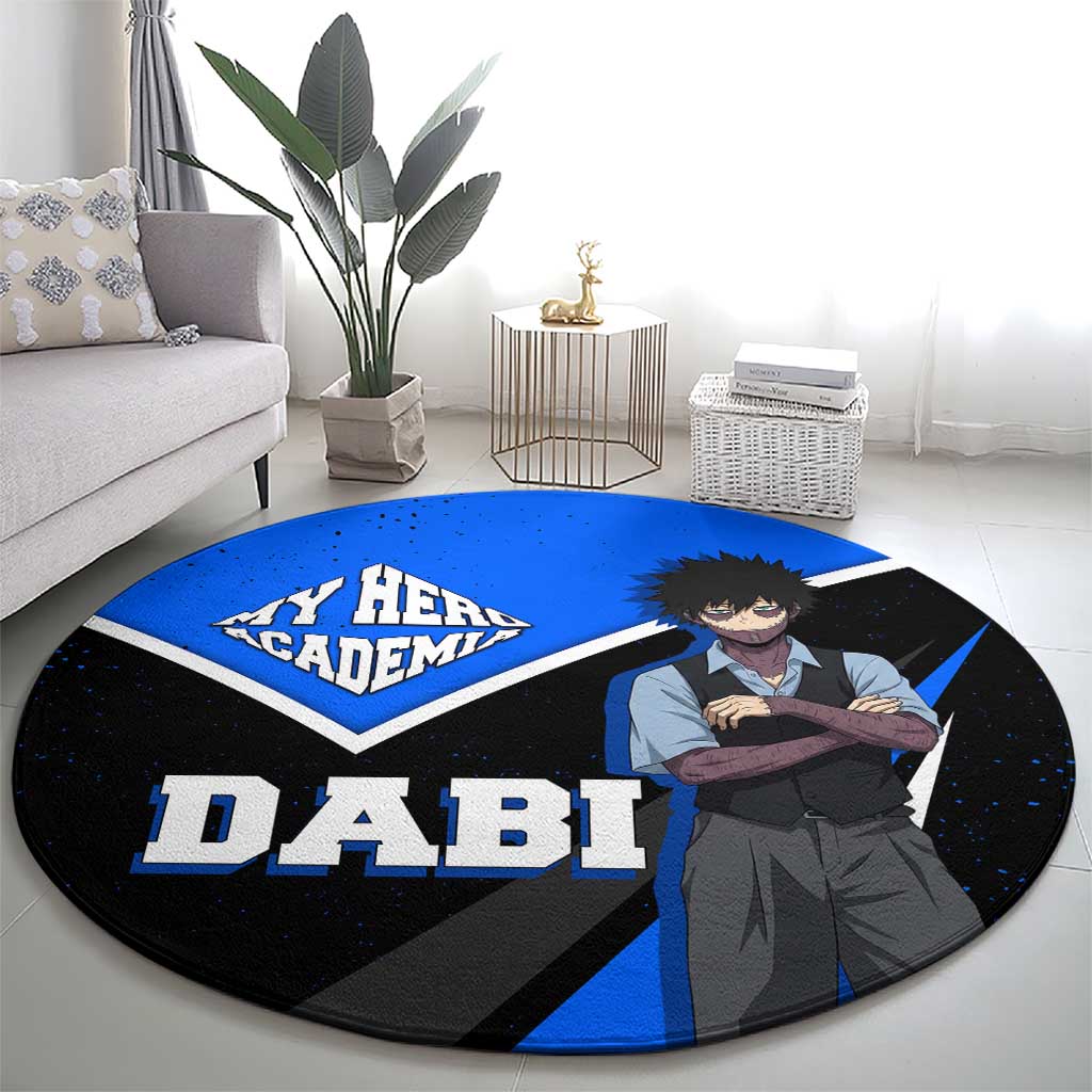 Dabi My Hero Academia Round Carpet Anime Grunge Splatter Graphic Style