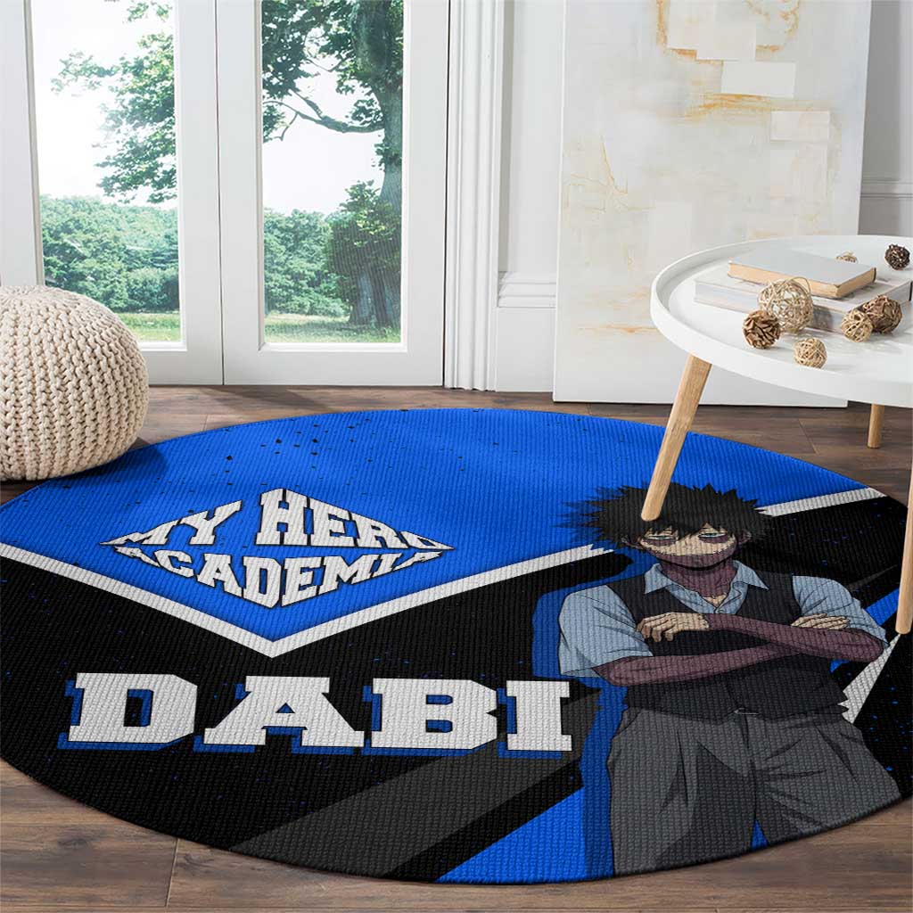 Dabi My Hero Academia Round Carpet Anime Grunge Splatter Graphic Style