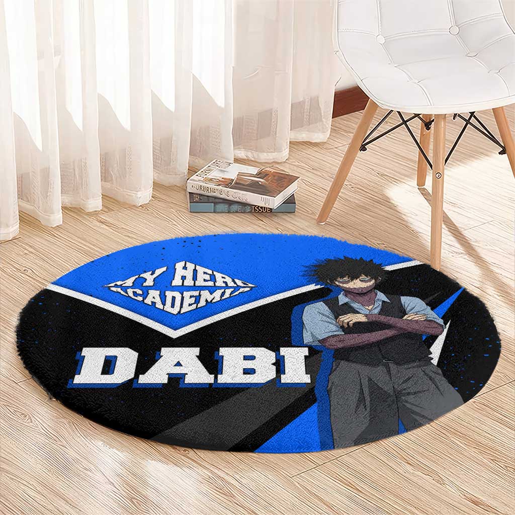 Dabi My Hero Academia Round Carpet Anime Grunge Splatter Graphic Style
