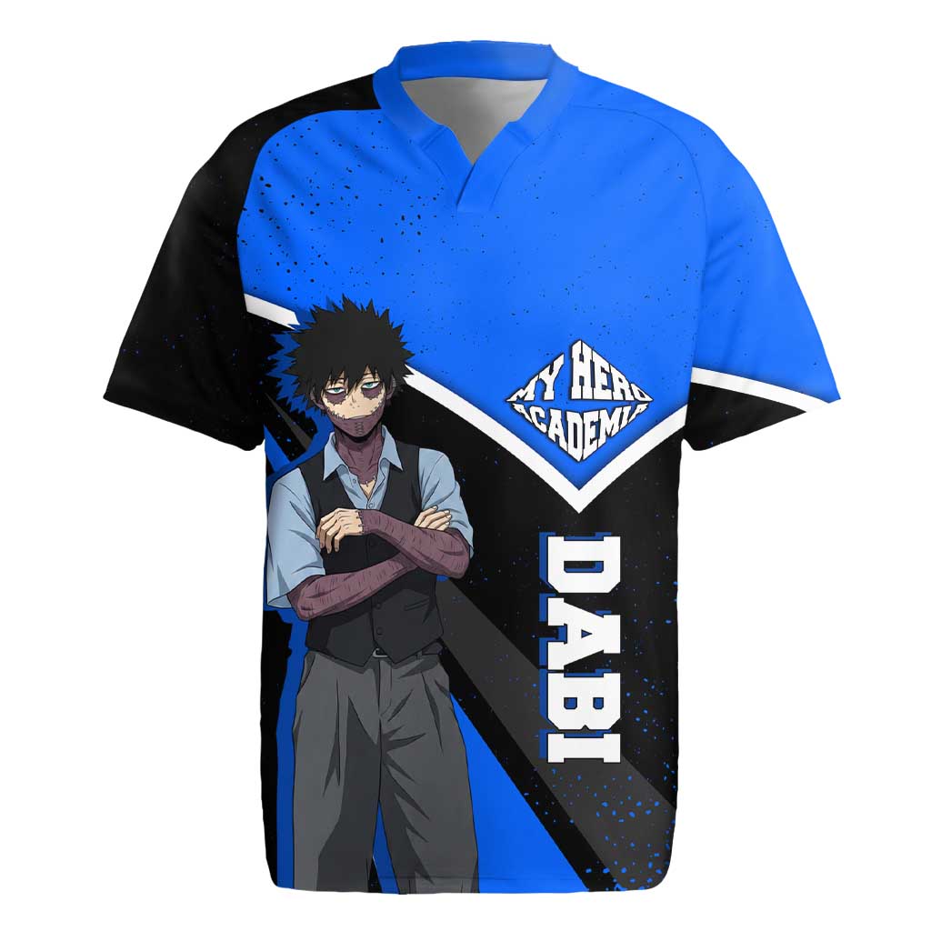 Dabi My Hero Academia Rugby Jersey Anime Grunge Splatter Graphic Style