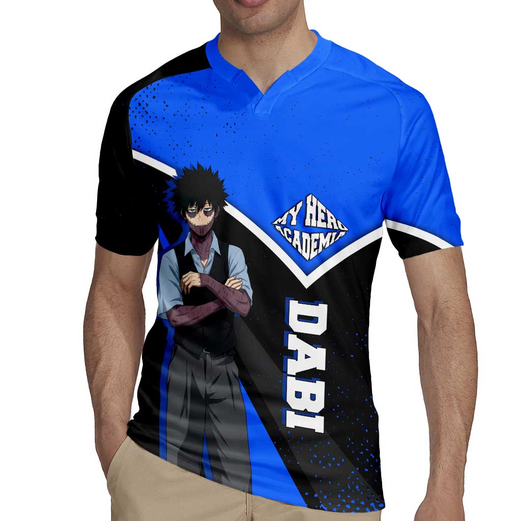 Dabi My Hero Academia Rugby Jersey Anime Grunge Splatter Graphic Style