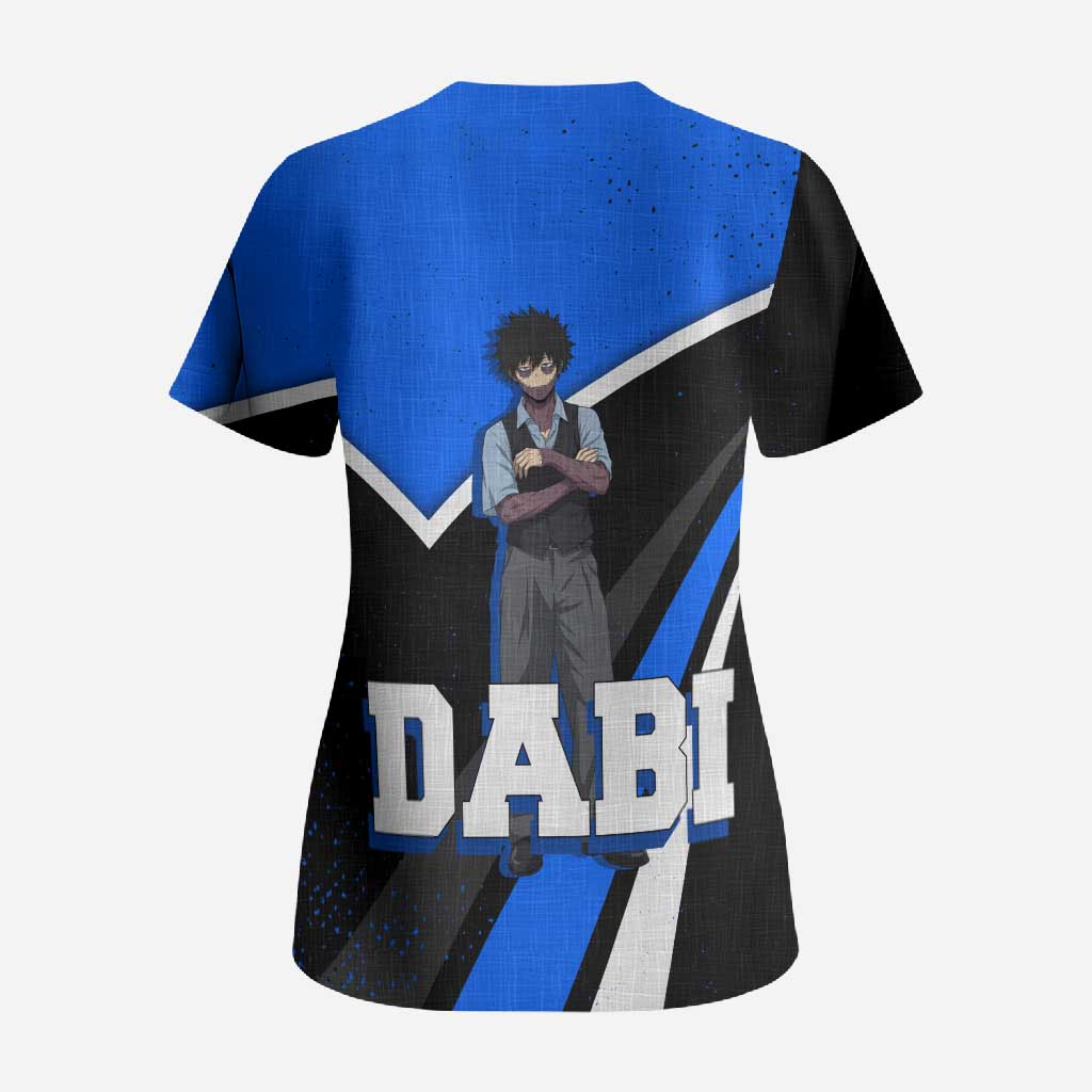 Dabi My Hero Academia Scrub Top Anime Grunge Splatter Graphic Style