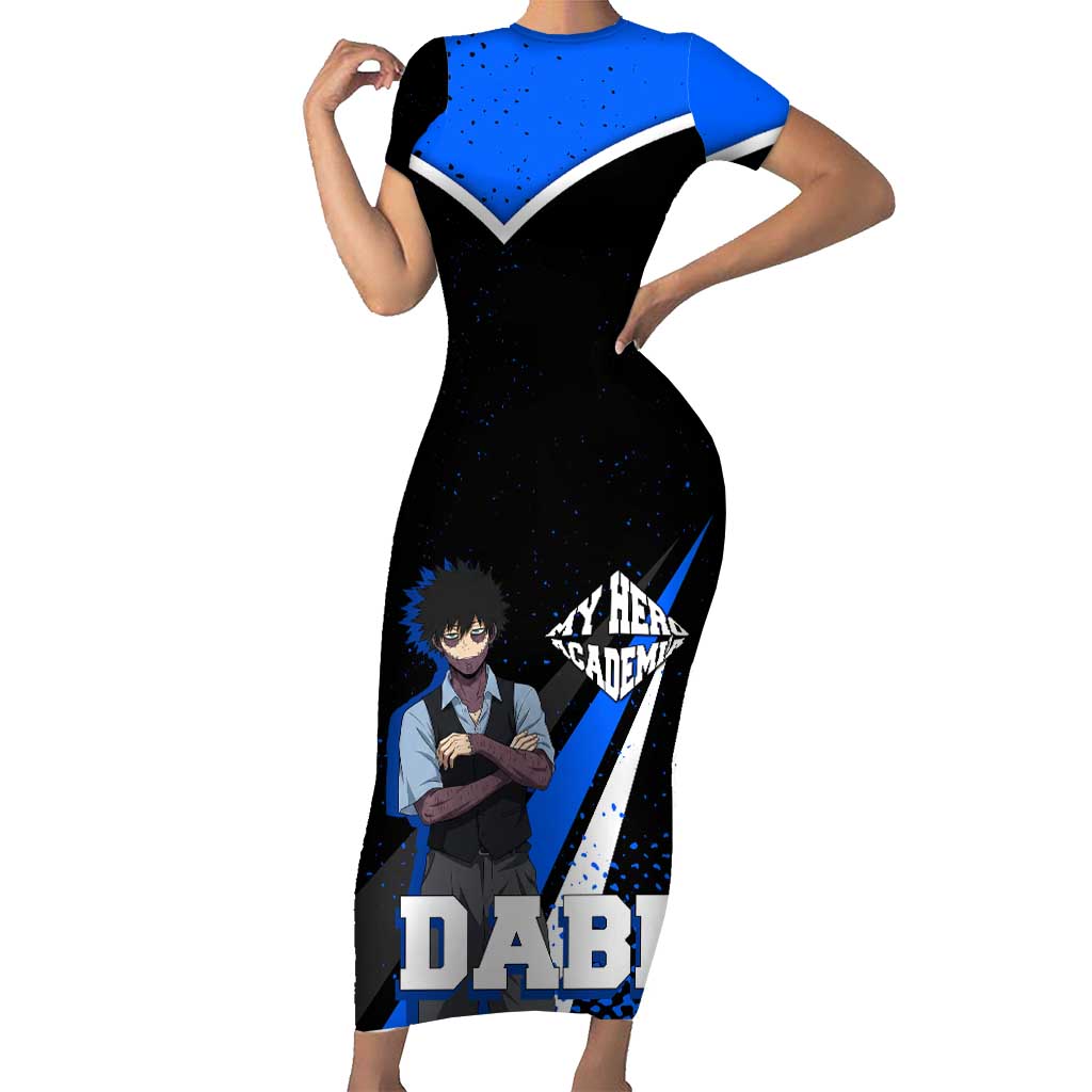 Dabi My Hero Academia Short Sleeve Bodycon Dress Anime Grunge Splatter Graphic Style