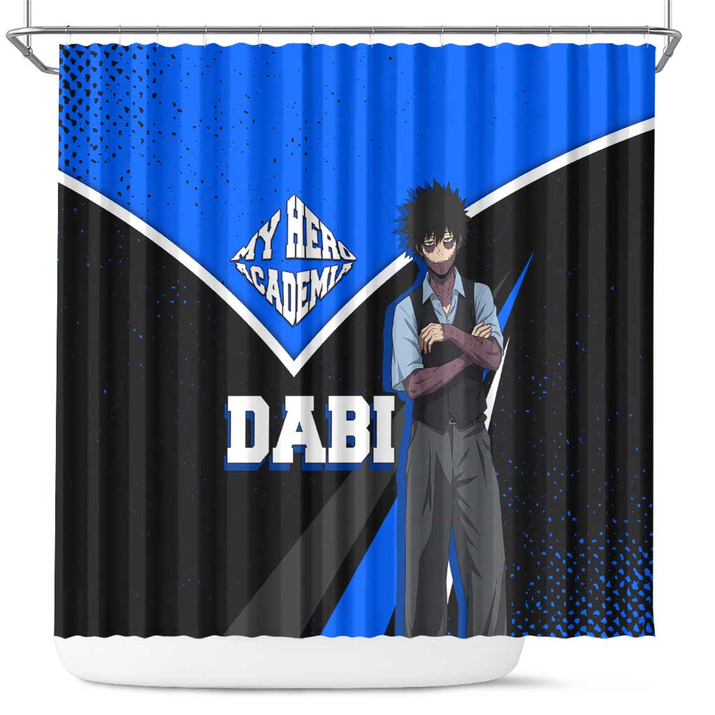 Dabi My Hero Academia Shower Curtain Anime Grunge Splatter Graphic Style
