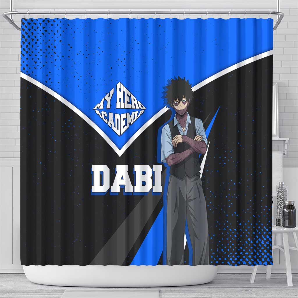 Dabi My Hero Academia Shower Curtain Anime Grunge Splatter Graphic Style